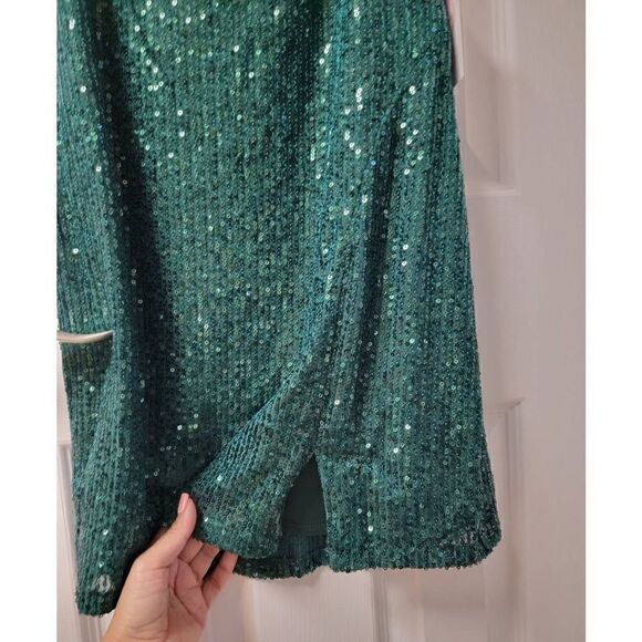 Sequin One Shoulder Mini Dress M - Picture 6 of 10